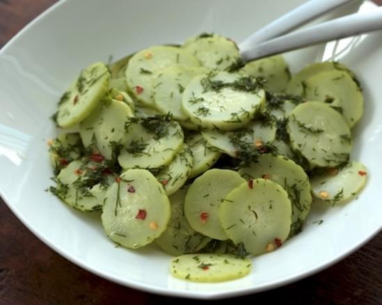 Sweet and Spicy Cucumber Salad with Fresh Dill