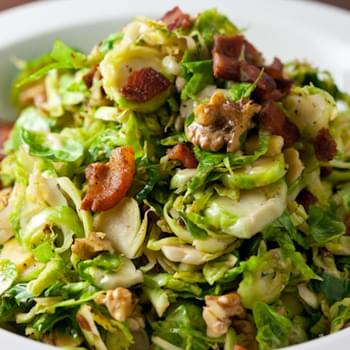 Shredded Brussels Sprouts with Bacon and Walnuts