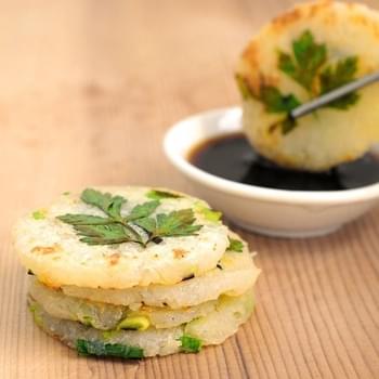 Mini Potato Pancakes with Green Garlic and Chives