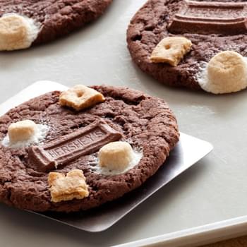 Chocolate Cake S'mores Cookies