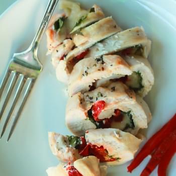 Roasted Red Pepper & Kale Stuffed Chicken Breasts