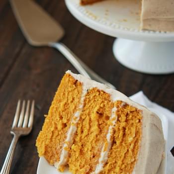 Pumpkin Dream Cake with Cinnamon Maple Cream Cheese Frosting