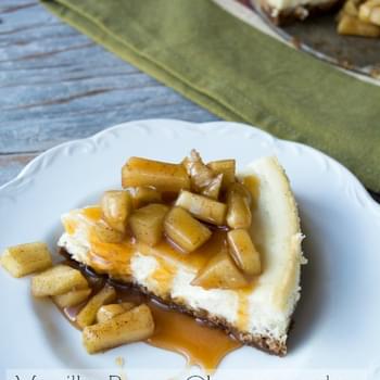 Vanilla Bean Cheesecake with Apples and Caramel