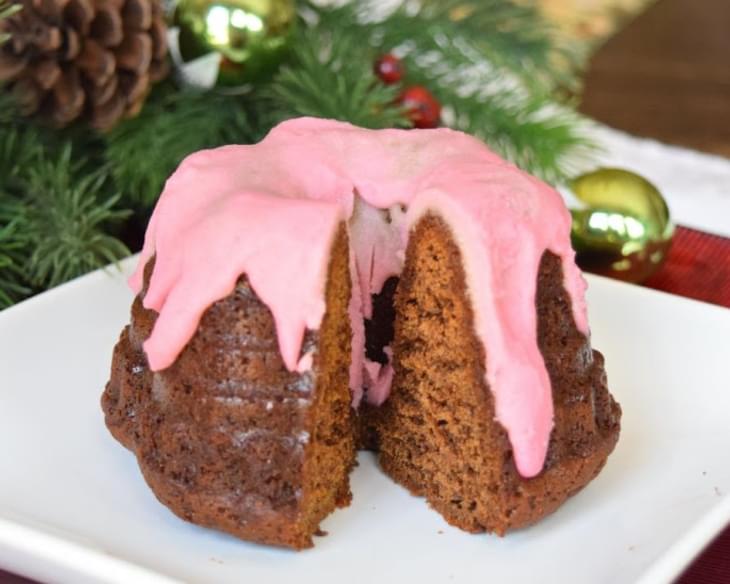Gluten Free Gingerbread Cake with Cranberry Glaze