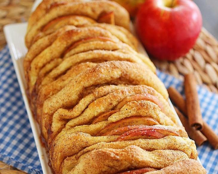 Apple Pie Pull Apart Bread with Vanilla Glaze
