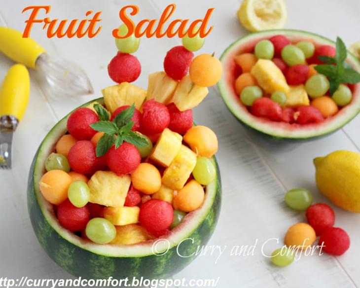 Fruit Salad in Watermelon Bowl