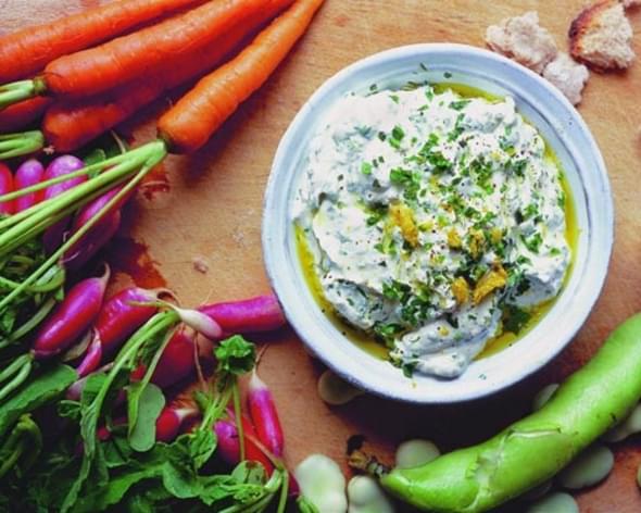 Herbed Ricotta Dip with Spring Vegetables