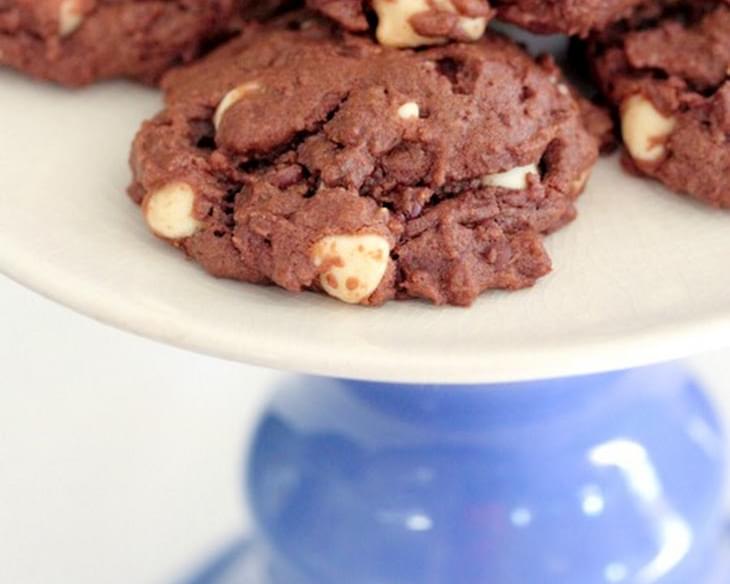 Double Chocolate Peanut Butter and White Chip Cookies