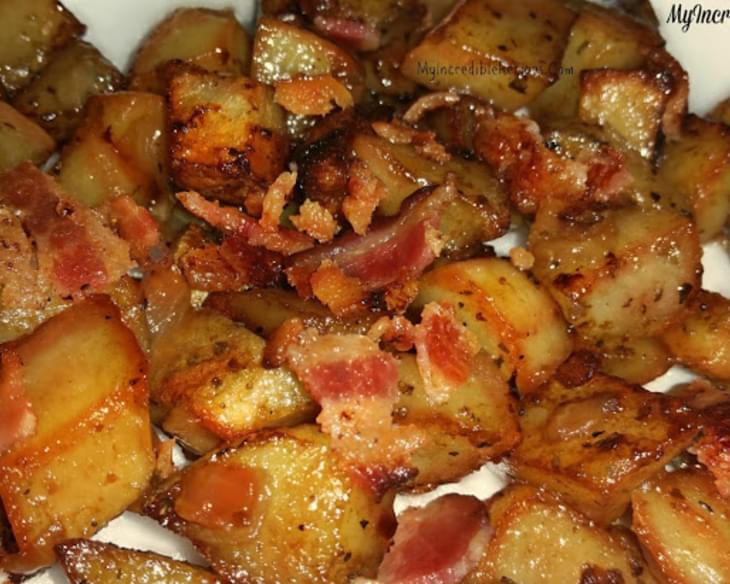 Roasted Potatoes with Bacon, Garlic & Onions!