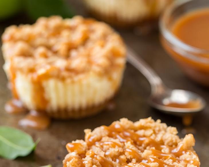 Caramel Apple Mini Cheesecakes with Streusel Topping