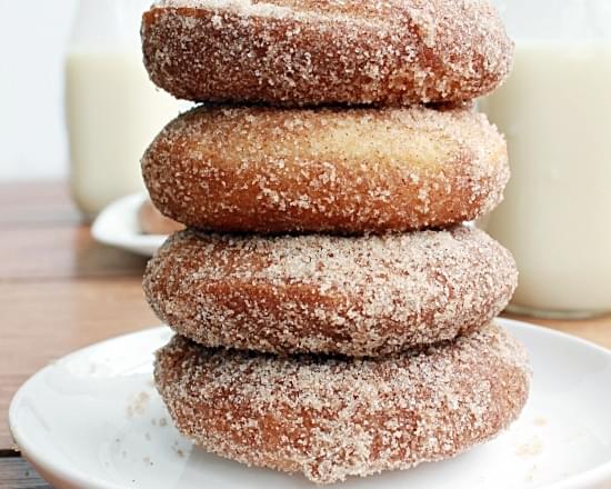 Cinnamon Sugar Eggnog Doughnuts