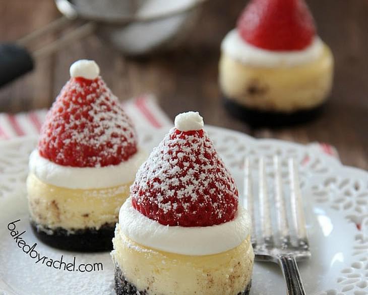 Mini Santa Hat Cheesecakes