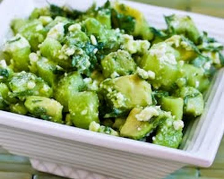Cucumber and Avocado Salad Recipe with Lime, Mint, and Feta