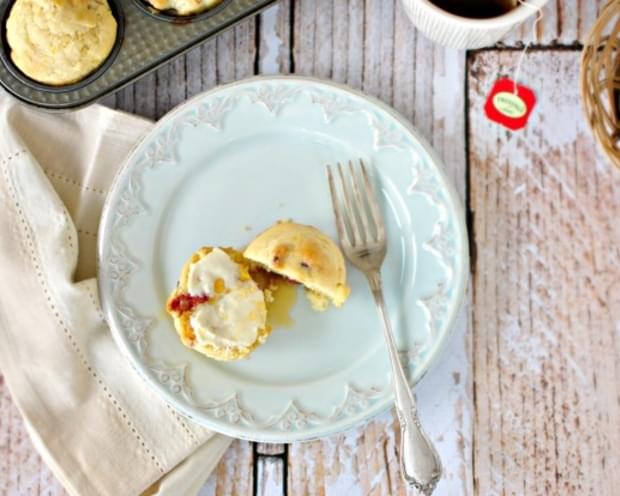 Strawberry + Lemon Pancake Muffins