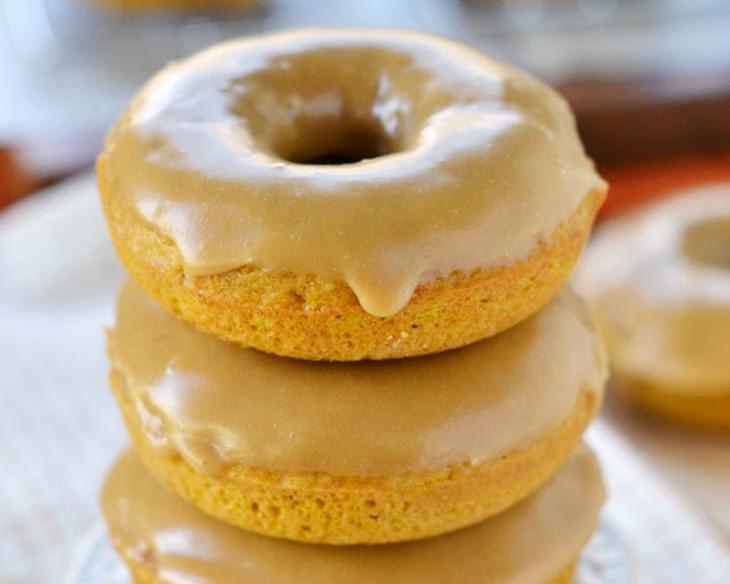 Baked Pumpkin Spice Donuts with Maple Glaze