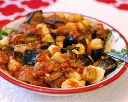 Ricotta Gnocchi with Eggplant Tomato Mozzarella Sauce {Naptime Everyday}