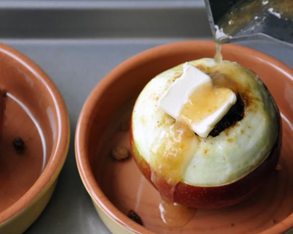 Baked Apples with Apricot Glaze