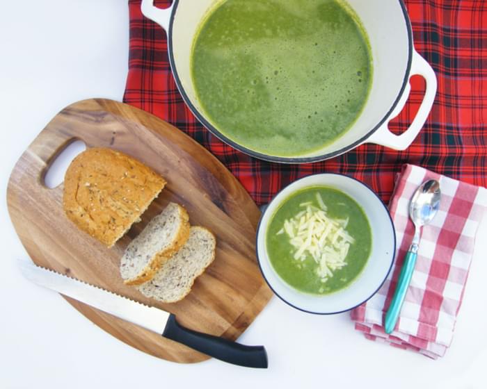 Cheesey Broccoli and Spinach Soup