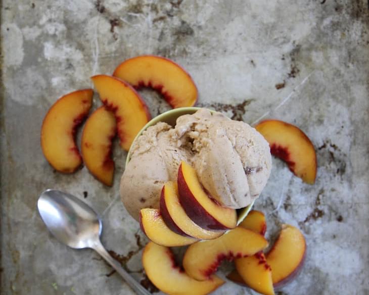 Peach and Cinnamon Caramel Ice Cream (Vegan)
