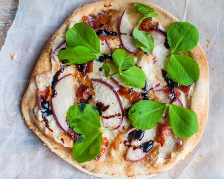 Peach, Bacon And Honey Ricotta Pizza - 15 Minute Meal