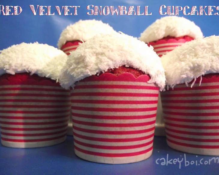 Red Velvet Snowball Cupcakes