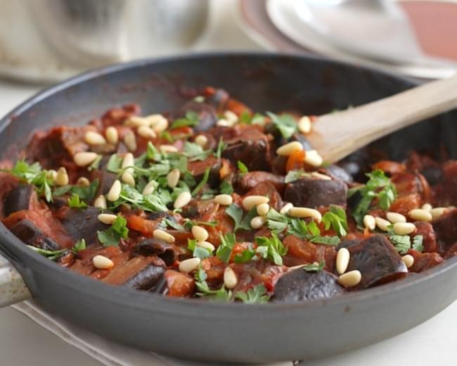 Aubergine Stew With Olives And Capers
