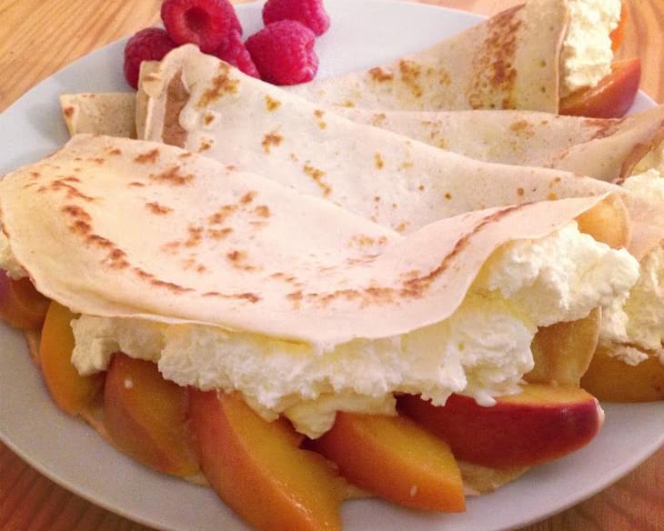 Poached Nectarine Crepes