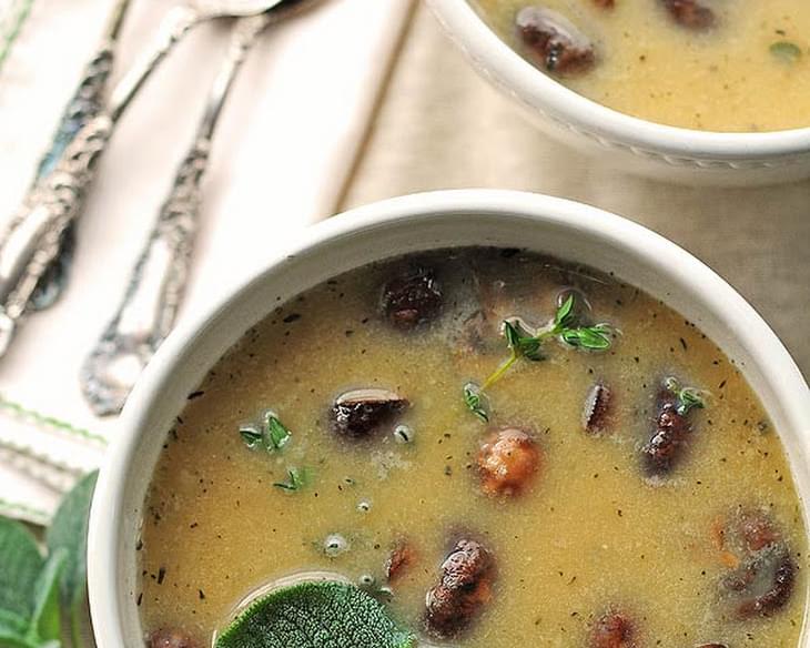 White Bean and Roasted Mushroom Soup