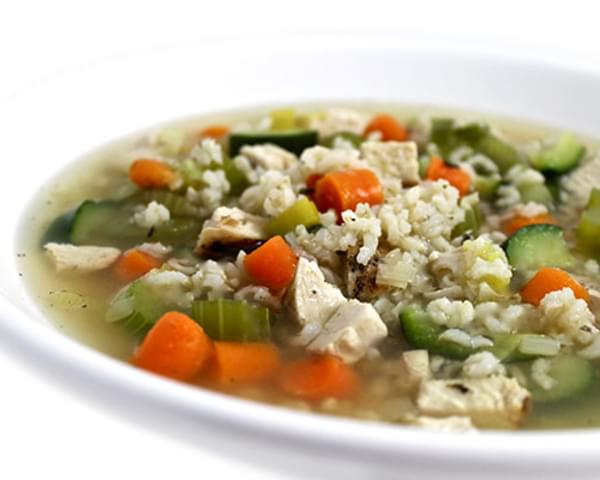 ﻿Chicken, Brown Rice and Vegetable Soup