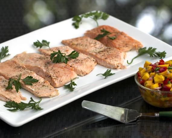 Roasted Salmon with Tropical Salsa
