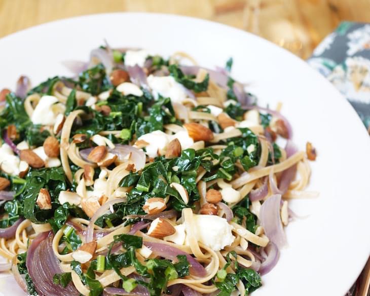 Linguine with Kale & Caramelized Onions