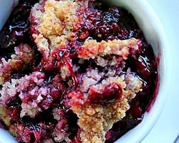 Berry Cobbler with Coconut Walnut Topping