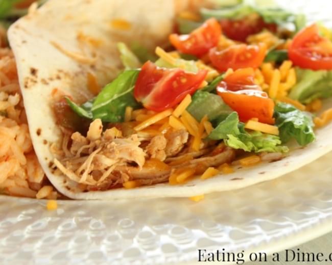 Crockpot Chicken Tacos - only 3 ingredients!