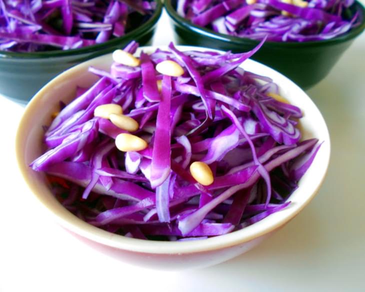 Yogurt Dressing with Star Anise on Red Cabbage