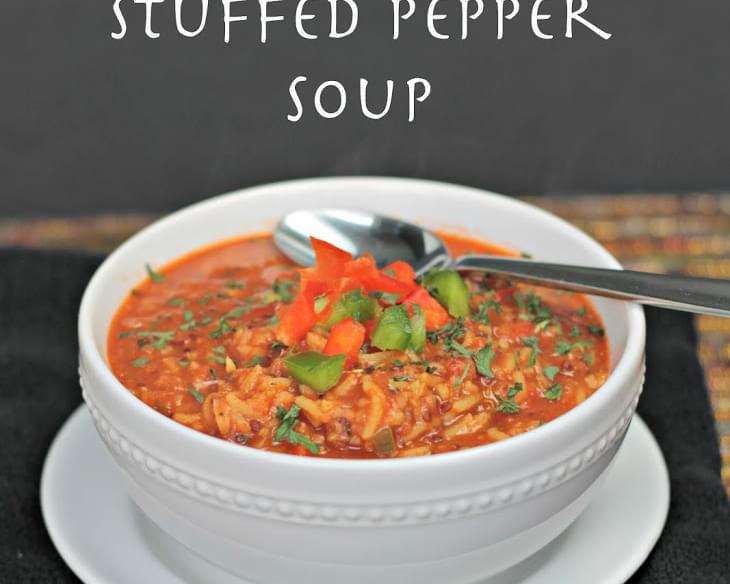 Meatless Stuffed Pepper Soup