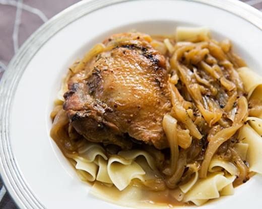 Beer Braised Chicken and Onions