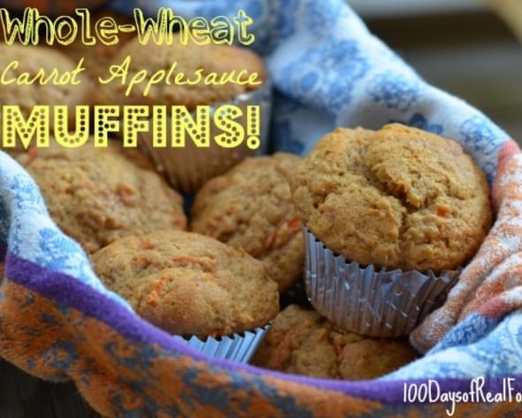 Whole-Wheat Carrot Applesauce Muffins