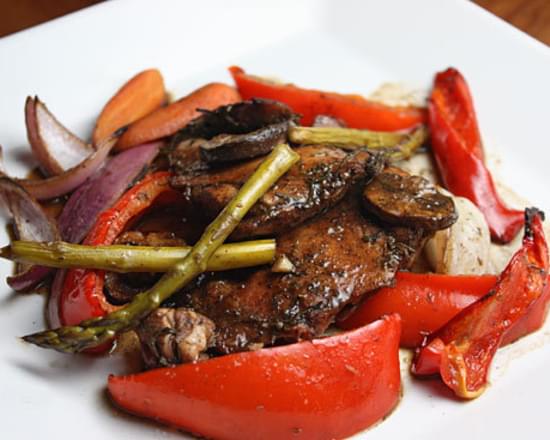 Balsamic Chicken with Roasted Vegetables