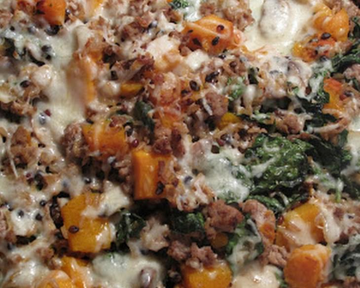 Wild Rice and Roasted Butternut Squash Casserole