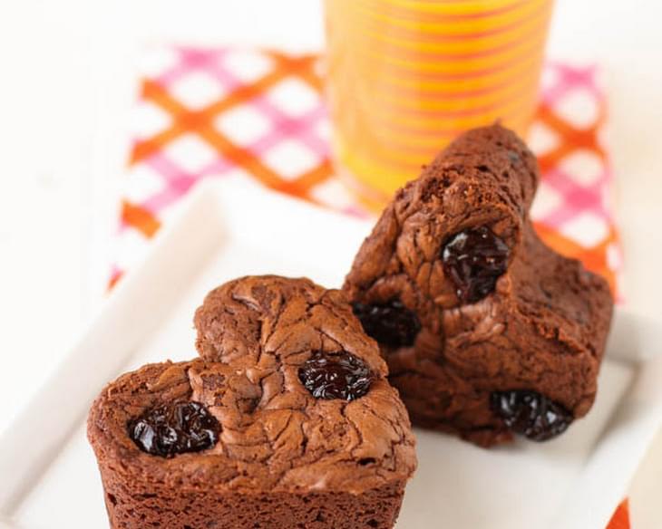 Chocolate Muffins with Dried Cherries