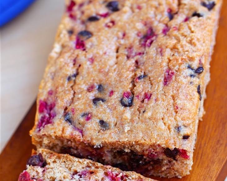 Low-Fat Chocolate Chip Raspberry Quick Bread