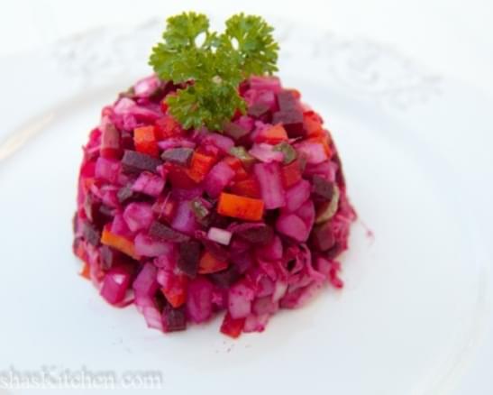 Russian Vinaigrette Recipe with Beets and Sauerkraut