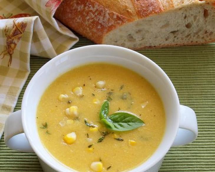 Summer Corn Soup with Fresh Herbs