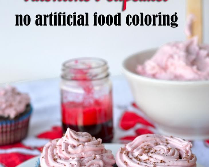 All-Natural Pink Vanilla Frosting (using beet juice)