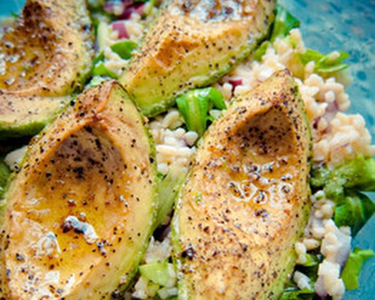 Roasted Avocado Over Couscous Salad