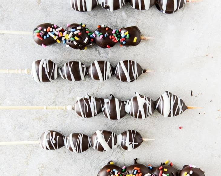 Embarrassingly Easy Chocolate Covered Grape Skewers