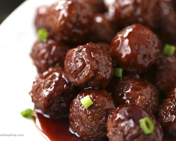 Crock pot grape jelly & BBQ meatballs -only 3 ingredients!