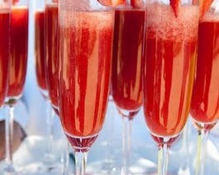 Valentine's Strawberry Champagne Cocktail