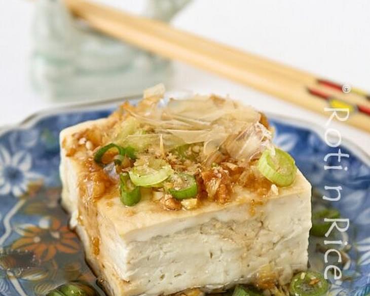 Steamed Tofu with Garlic Soy Dressing