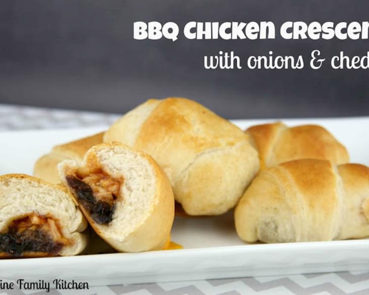 BBQ Chicken Crescents with Onions & Cheddar